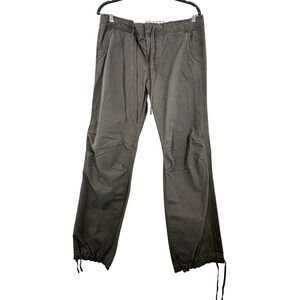 Vintage Y2K 2007 Classic Rise Old Navy Wide Leg Grey Chino Pant Drawsting Hem